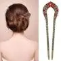 2 Pcs Vintage Hair Stick, Crystal Rhinestone Double Prong Hair Pin Stick Hairstyle Chignon Hairpin 2 Pcs Vintage Hair Stick, Crystal Rhinestone Double Prong Hair Pin Stick Hairstyle Chignon Hairpin