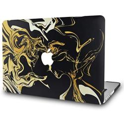 KECC Laptop Case for MacBook Pro 13'' (2021/2020/2019/2018/2017/2016) Plastic Hard Shell Cover A2338 M1 A2289 A2251 A2159 A1989 A1706 A1708 Touch Bar (Black Gold)