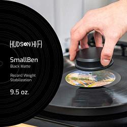 SmallBen Record Weight Stabilizer with Protective Leather Pad - 9-Ounce Vinyl Turntable Weight - Durable & Stylish LP Stabilizer - Fits Any Turntable - Black Matte