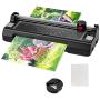 Goplus Laminator Machine, A4 Thermal Laminating Machine with 25 Pouches, Paper Trimmer, Corner Rounder, 9 Inches Personal Laminator for Home School Office, Small Hot Cold Lamination Machine