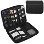 MoKo Electronics Organizer Bag, Travel Universal Electronics Accessories Case, Waterproof Travel Cables Management Storage Bag for Hard Drives, Phone, Plug, Charger, SD Card and More [Small] - Black