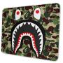 Fashion Army Green Shark Mouse Pad, Camo Design Customized Mousepad with Stitched Edge Non-Slip Rubber Large Gaming Mouse Pad for Laptop, Computer & Office, 11.8 X 9.8 X 0.12 Inch