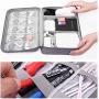 Emoly Electronic Organizer Travel, Universal Waterproof Carrying Case Cable Organizer Electronics Accessories Cases for USB Cables, Charger, Power Bank, Phone, E-Book Kindle, iPad or Tablet (Gray)