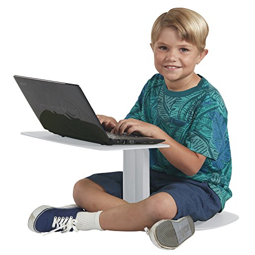 ECR4Kids - ELR-15810-LG The Surf Portable Lap Desk, Flexible Seating for Homeschool and Classrooms, One-Piece Writing Table for Kids, Teens and Adults, GREENGUARD [Gold] Certified, Light Grey