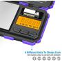 Brifit Digital Pocket Scale, 200g/ 0.01g Mini Scale, Portable Food Scale, Electronic Smart Scale, Jewelry Scale with Backlight LCD, 6 Units, Tare Function, Stainless Steel, Battery Included, Purple
