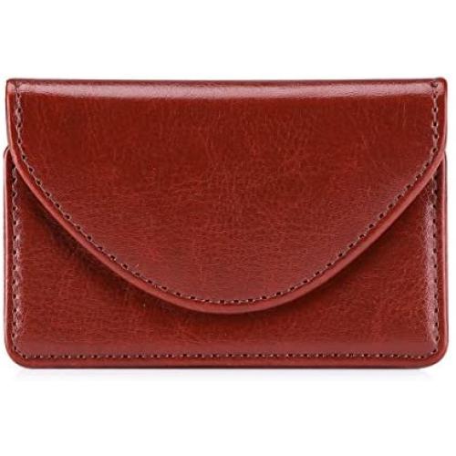 FYY Handmade Premium PU Leather Business Name Card Case Universal Card Holder with Magnetic Closure (Hold 30 pics of Cards) Brown FYY Handmade Premium PU Leather Business Name Card Case Universal Card Holder with Magnetic Closure (Hold 30 pics of Cards) Brown