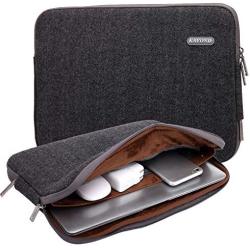 KAYOND Herringbone Woollen Water-Resistant for 11-11.6 Inch Laptop Sleeve Case Bag (11-11.6 Inches, Black)