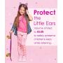 FosPower Kids Headphones with LED Light Up Cat Ears 3.5mm On Ear Audio Headphones for Kids with Laced Tangle Free Cable (Max 85dB) - Hot Pink/Purple