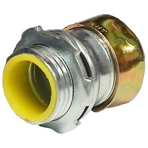 Morris Products 14980 EMT Rain Tight Compression Connector, Insulated Throat, Steel, 1/2'' Trade Size