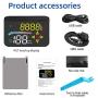 ACECAR Head-up Display,Upgrade Car HUD 3.5’’ Dual Mode OBD2/GPS Windshield Projector with Speed,Digital Clock,Overspeed Warning,Mileage Measurement,Water Temperature,Direction,for All Vehicles