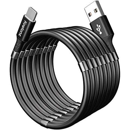 Magnetic Phone Charging Cable,(1.8M/6FT) Super Organized USB Fast Charging Cord Self Winding Wire Portable Storage 360 Degree Coiling Magnets Retractable Compatible with i-Products