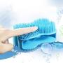 Emoly Upgraded Soft Silicone Body Brush Body，Scrubber Bath Shower Glove Exfoliating Skin SPA Massage Scrubber Cleanser, Antiskid Finger Sleeve for Baby Kids Wife Men Women Family (Blue)