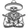 EW Designs Black and White Old Cowboy Western Vinyl Decal Bumper Sticker (4'' Tall, Man with Guns Drawn)