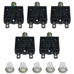IZTOSS 5PCS 30Amp Circuit Breakers with manual reset Waterproof Button transparent Cover DC50V AC125-250V with Quick Connect Terminals
