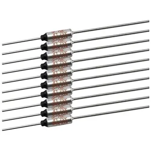 TOTOT 10pcs SF70E-73 Degree Metal Thermal Cutoffs Thermal Fuse 10A 250V for Motor Transformer Electric Industrial Home Appliance