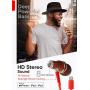 Symphonized NRG MFI Earbuds, Certified Lightning Earbuds Compatible with Apple iPhone/iPad/iPod, Premium Genuine Bubinga Wood in-Ear Noise Isolating Earphones, Stereo Wired Headphones (Red)