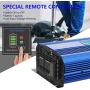 Pure Sine Wave 2000Watt Car Power Inverter Converter DC 12V to 120V AC with Remote Control and LCD Display 1 AC Terminal Block 2 AC Outlets 2x2.4A USB Ports for RV Truck Boat by VOLTWORKS (12VBlue)