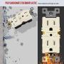 ENERLITES Duplex Receptacle Outlet, Tamper-Resistant, Residential Grade, 3-Wire, Self-Grounding, 2-Pole,15A 125V, UL Listed, 61580-TR-LA-10PCS, Light Almond (10 Pack)
