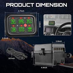 6 Gang Switch Panel Automatic Dimmable, OFFROADTOWN Universal Electronic Relay System Box Circuit Control On-Off LED Car Switch Pod Touch Switch Box for Truck Jeep Boat ATV UTV SUV Car