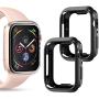 Goton Compatible iWatch Apple Watch Edge Case 40mm SE/Series 6/5 / 4 [No Screen Protector], (2 Packs) Soft TPU Shockproof Edge Case Cover Bumper Protector (Black and Black, 40mm)