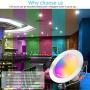 FVTLED 15W 6 inch Smart LED Recessed Downlight, Bluetooth Mesh Retrofit 1200LM 2700K-6500K Dimmable RGBWC Multicolor Color 5 in 1 Ceiling Spotlight Can Light (1pcs)