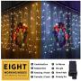 Ysdeal 400 LED Icicle String Lights, 32ft 8 Modes Window Curtain String Light Wedding Party Home Garden Bedroom Outdoor Indoor Wall Decorations (Cool White)
