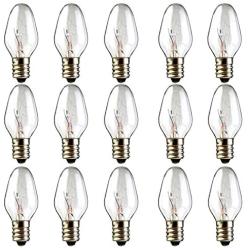 Scentsy Bulb, 15 Pack Light Bulbs for Plug-in Nightlight Warmer Wax Diffuser & Candle Warmers, E12 Candelabra Base Long Life Incandescent Bulbs, 120 Volt - Dimmable - Warm White - C7 Shape (15)