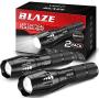 Vont Blaze Tactical Flashlight (2 Pack) LED Flashlights, Extremely Bright Flash Light, High Lumen, Adjustable Beam, Water-Resistant, Gear & Accessories for Hiking, Camping, Survival, Emergency
