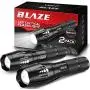 Vont Blaze Tactical Flashlight (2 Pack) LED Flashlights, Extremely Bright Flash Light, High Lumen, Adjustable Beam, Water-Resistant, Gear & Accessories for Hiking, Camping, Survival, Emergency