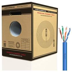Mediabridge Pure Copper Cat6 Cable (250 Feet, Blue) - 10Gbps Ethernet, Solid, in-Wall Rated, w/Premium Snagless Pull-Out Box - (Part# C6-250-BLUE)