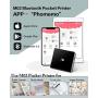 Phomemo M02 Mini Printer- Portable Bluetooth Thermal Printer Pocket Sticker Printer Compatible with iOS + Android for Organizing Office Documents，Work List Printing, Black and White Picture, Black