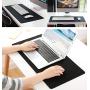 Halomy Gaming Mouse Pad - Large Desk Pad Mouse Pad with Non-Slip Natural Rubber Base, Double Weave Fabric Surface Design - Tight and Smooth, Fit Any Mouse, Keyboard and Laptop (80x30 Black)