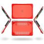 Compatible with MacBook Air 11 Inch Kickstand Case, Funut 2 in 1 Rubberized Hard Plastic Case Cover Shock Proof Matt Protective Case for Laptop MacBook Air 11.6 Inch A1370/A1465 (# Red)