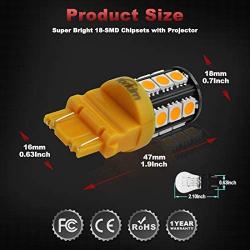 Yorkim 3157 LED Light Bulbs Amber Super Bright , 3056 3156 3156A 3057 4057 3157 4157 T25 LED Bulbs for Brake Lights, Backup Reverse Lights， Reverse Tail Lights - Pack of 10