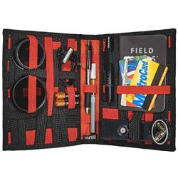 Strapbook Elastic Grid Organizer Book for Electronics Accessories Travel Cables Chargers and More (2-Pack Red)