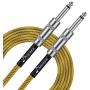 Donner Guitar Cable 20 ft, Low Noise Guitar AMP Cord, 1/4 Inch Instrument Cable for Electric Guitar Bass Straight to Straight Brown Yellow Donner Guitar Cable 20 ft, Low Noise Guitar AMP Cord, 1/4 Inch Instrument Cable for Electric Guitar Bass Straight to Straight Brown Yellow