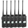 SAMCOM Two Way Radio FPCN10A 2 Watts Programmable UHF Handheld Walkie Talkie Long Range 20 Channels Double PTT LCD Display Earpieces, 6 Packs