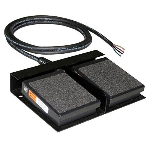 SSC Controls DS100 Dual Foot Switch, Electrical, Momentary Action, Two Pedal, SPDT Wired Normally Open (N.O.), 8-ft Cable with Leads, No Guard, Twin Pedal, Left/Right, Up/Down, Forward/Reverse