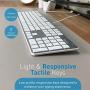 Macally Ultra-Slim USB Wired Keyboard with Number Keypad for Apple Mac Pro, MacBook Pro/Air, iMac, Mac Mini, Laptop Computers, Windows Desktop PC Laptops, Silver (SLIMKEYPROA)