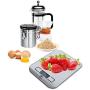 Digital Kitchen Scale Food Multifunction Accuracy Scale LCD Display 11LB 5KG, Food Scales Digital Weight Grams and Oz (Stainless Steel) by Moss and Stone