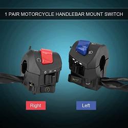 Keenso 7/8inch Left & Right Handlebar 1 Pair Motorcycle Handlebar Switch Headlight Turn Signal Horn Switch High Low Beam Ignition Stop Switch