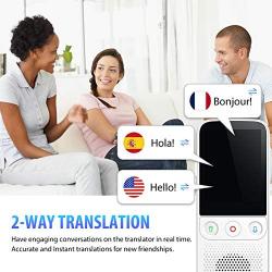 Language Translator Device Portable Voice Translator Support WiFi/Hotspot/Offline Smart Translator Device Two Way Real Time 2.4 Inch Touch Screen 138 Languages (White)