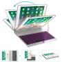 iPad Keyboard Case 9.7 for iPad 2018 (6th Gen) - 2017 (5th Gen) - iPad Pro 9.7 - iPad Air 2 & 1, 7 Color Backlit Keyboard Case/360 Rotate Wireless/BT Keyboard Case with Auto Sleep/Wake (Silver)