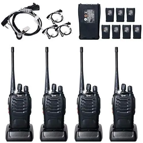 TIDRADIO TD-V2 Walkie Talkies for Adults Two Way Radios VOX 16CH Rechargeable Long Range 2 Way Radio with Air Acoustic Earpiece 4 Pack