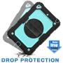 SEYMAC stock Case for iPad Mini 5/4, Full-Body Protective Case with 360 Degrees Rotating Stand & Strap Stylus Pencil Holder for iPad Mini 5th/4th Generation(SkyBlue+Black)