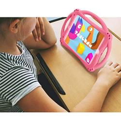 TopEsct Kids Case for iPad Mini 5 4 3 2 1,Silicone Childproof for All Kinds of iPad Mini, Built-in Handle Stand, Comes with a Strap. (Pink)