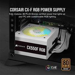 Corsair CX550F RGB, 550 Watt, 80 Plus Bronze, Fully Modular RGB White Power Supply