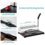 Binding Machine, 21-Holes, 450 Sheets, Comb Binding Machine with Starter Kit 100 PCS 3/8 Comb Binding Spines, Comb Binding Machine Perfect for Letter Size, A4, A5 or Smaller Sizes Office Documents
