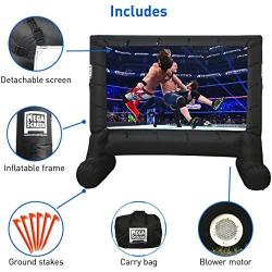 EasyGo Products 17 Inflatable Mega Movie Screen - Canvas Projection Screen for Outdoor Parties - Movie Cinema is Guaranteed to Thrill and Excite. Includes Inflation fan, Tie-Downs and Storage bag