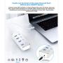 USB Hub 4 Port Multiple 3.0 Hub , GAGBK Portable High Speed USB Hub Splitter Box With ON/OFF Individual Switch / LED Light for Mac & PC , Computer Cables & Connector , USB Expander (Black / Silver Random ) (4 PORT)